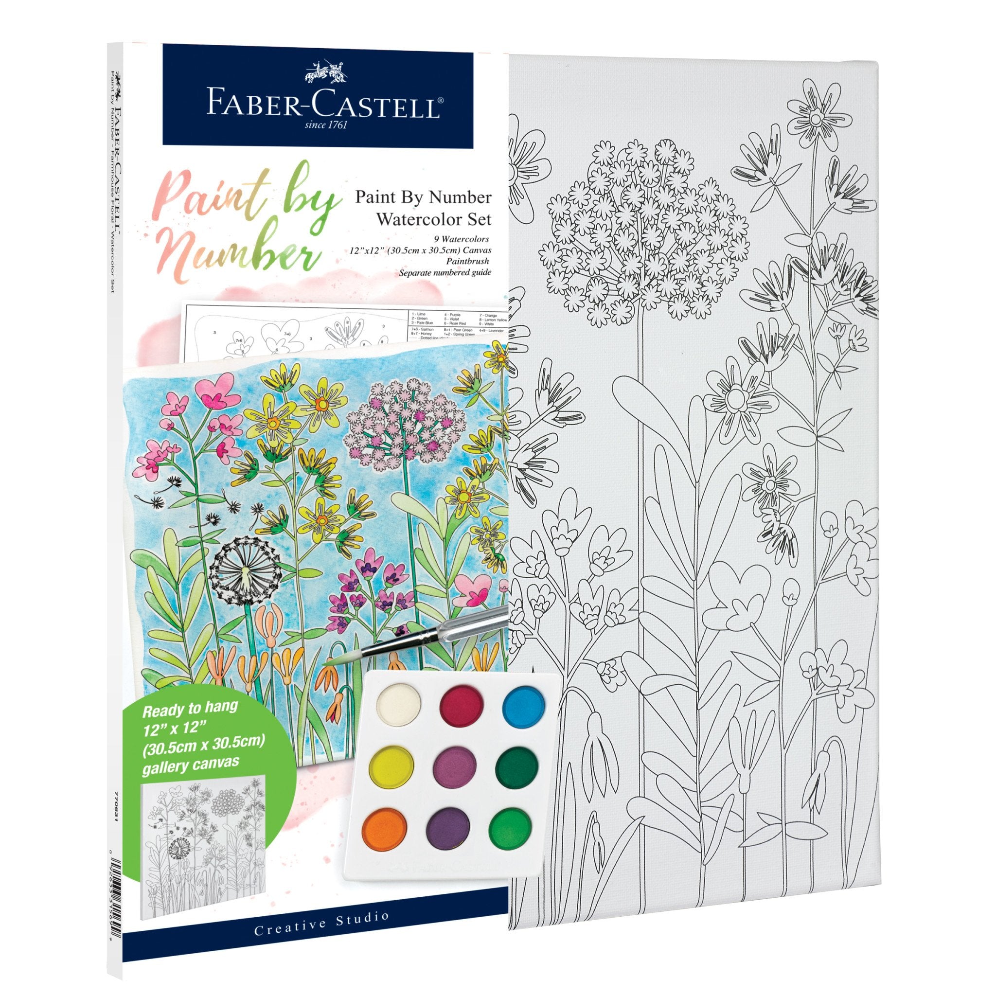 Paint By Number Watercolor Set - Farmhouse Floral    