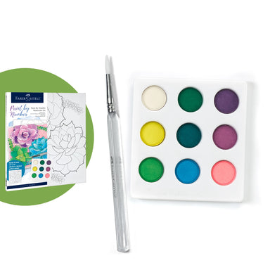 Paint By Number Watercolor Set - Succulents    