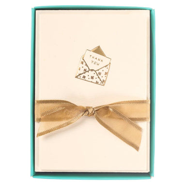 Boxed Note Cards - Gold Thank You Envelope    