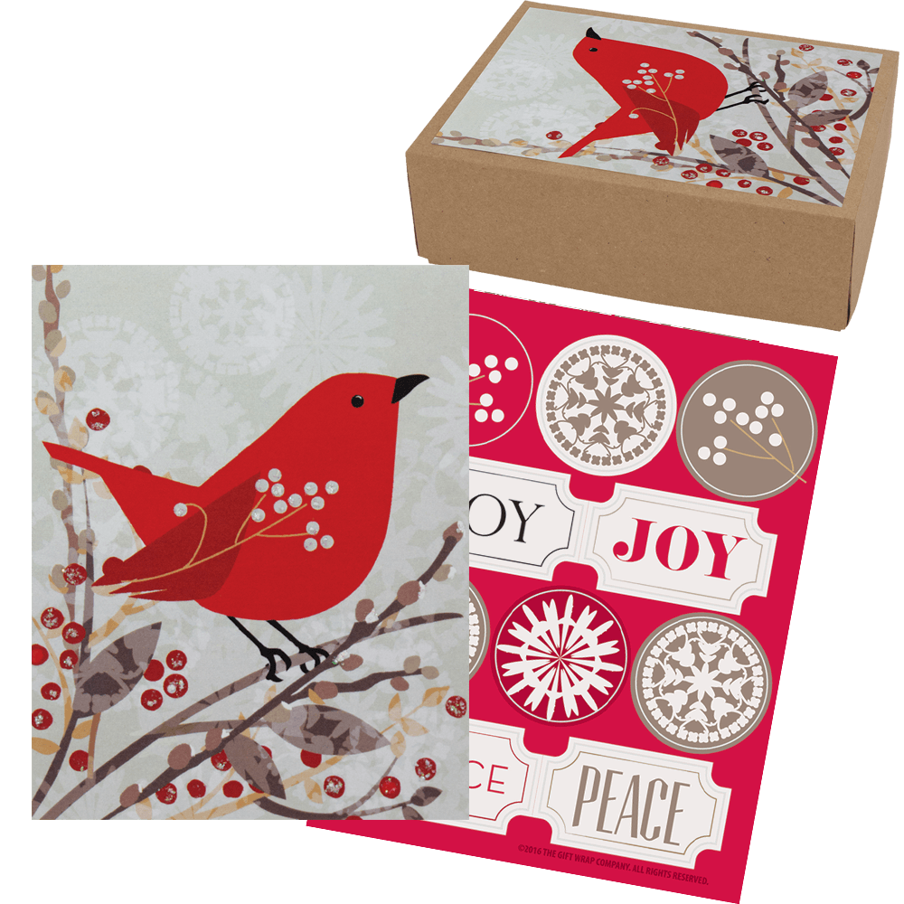 Small Boxed Christmas Cards - Cardinal Collage    