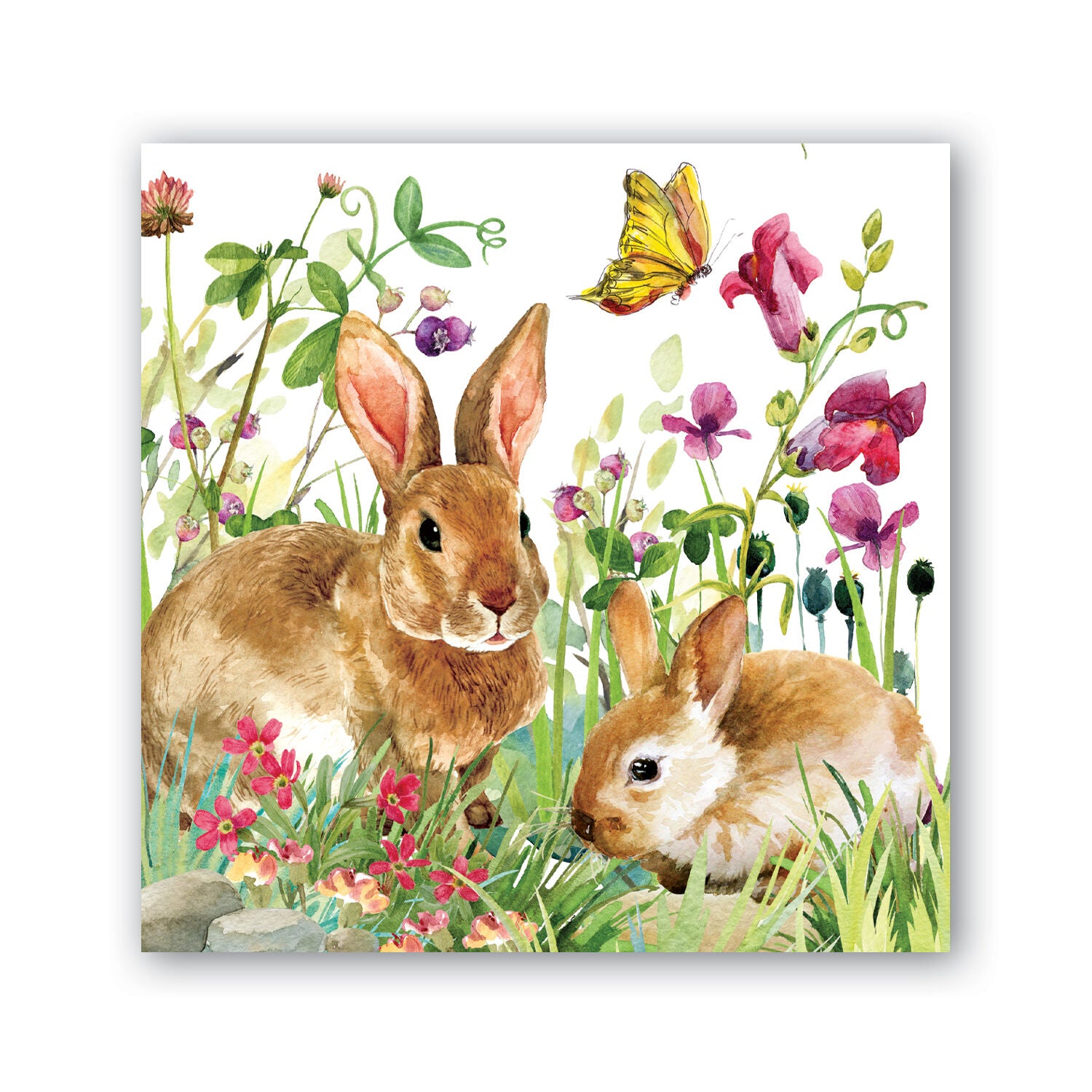 Bunny Meadow Cocktail Napkins - Bunny    