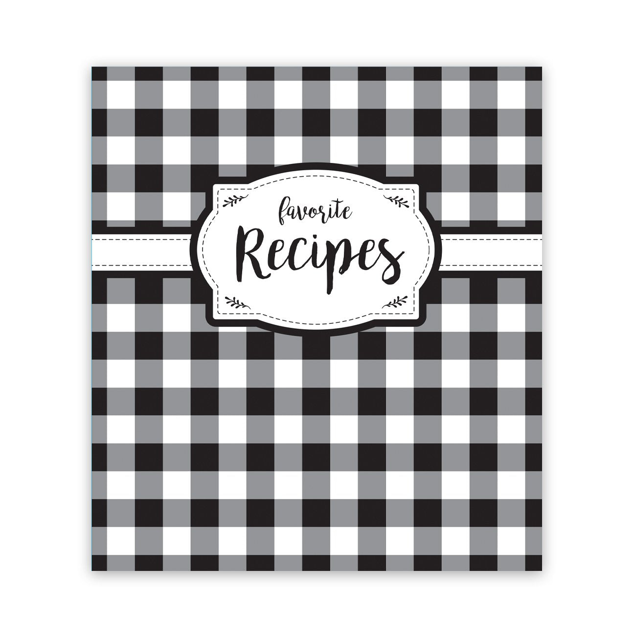 Recipe Book - Black and White Check    