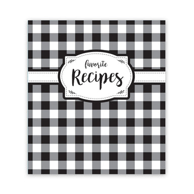Recipe Book - Black and White Check    