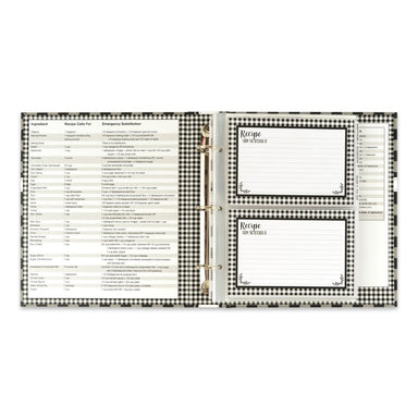 Recipe Book - Black and White Check    
