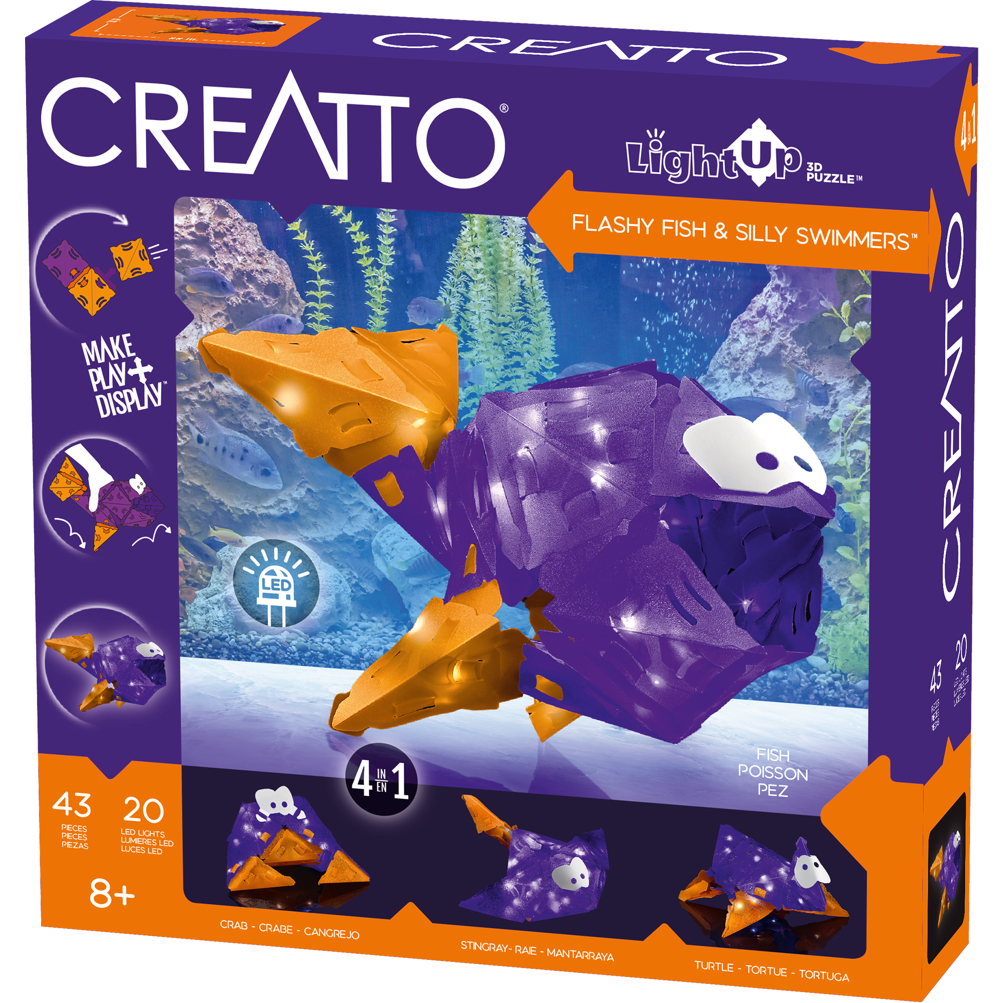 Creatto Flashy Fish and Silly Swimmers - Light Up 3D Puzzle    