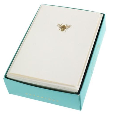 Boxed Note Cards - Gold Bee    