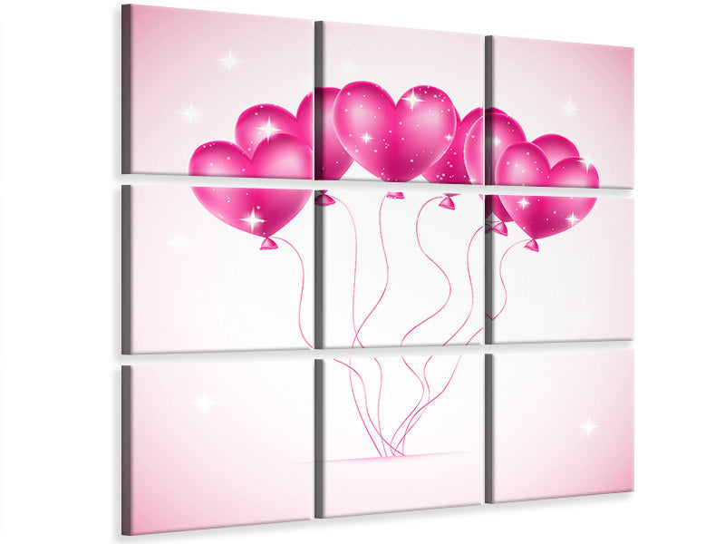 9-piece-canvas-print-heart-balloons