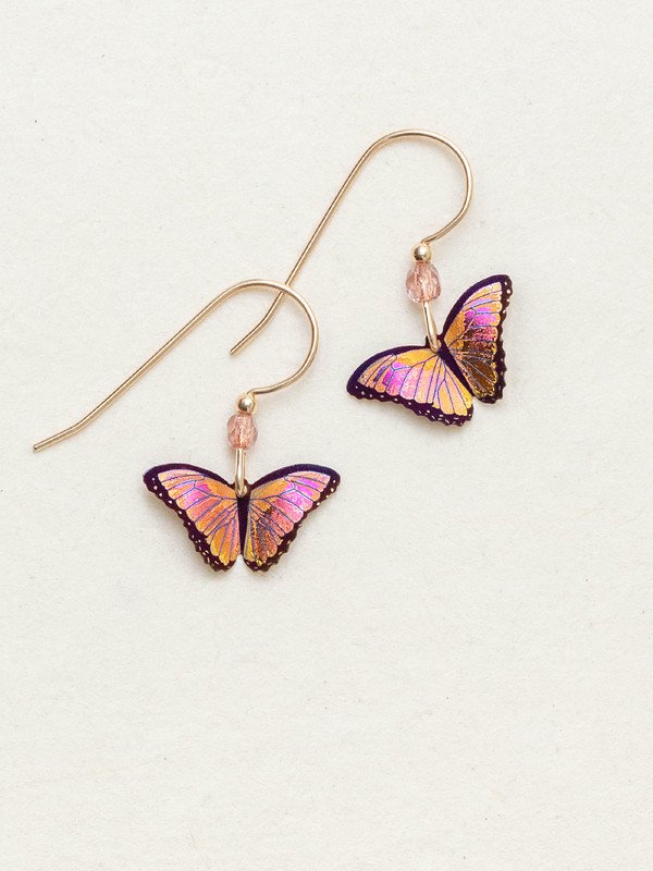 Holly Yashi Petite Bella Butterfly Earrings - Living Coral    