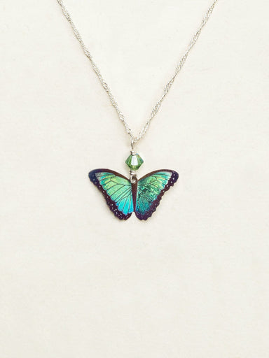 Holly Yashi Bella Butterfly Pendant Necklace - Green Flash    