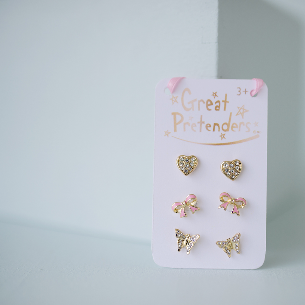 Boutique Dazzle - Set of 3 Clip On Earrings    