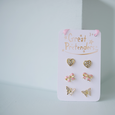 Boutique Dazzle - Set of 3 Clip On Earrings    