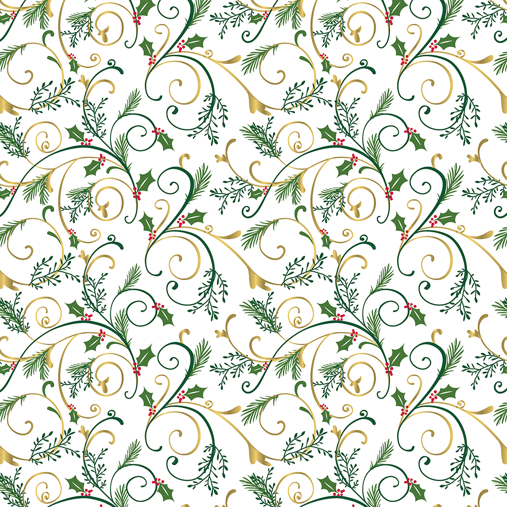 Jumbo Roll Wrapping Paper - Foil Embossed Trumpet of Filigree    
