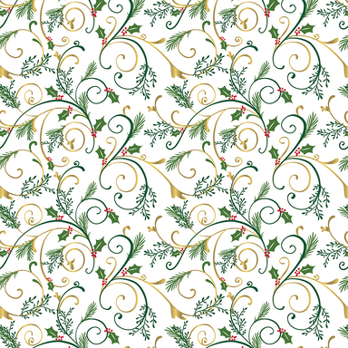 Jumbo Roll Wrapping Paper - Foil Embossed Trumpet of Filigree    