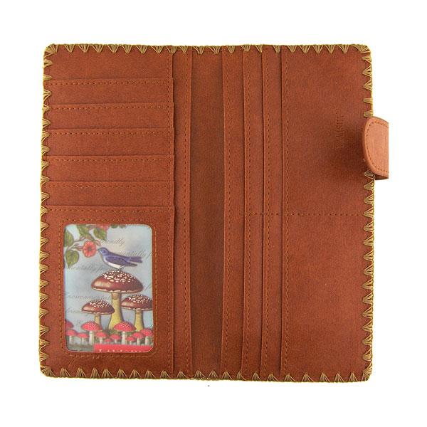 Lavishy Embroidered Bohemian Flower - Large Flat Vegan Wallet    