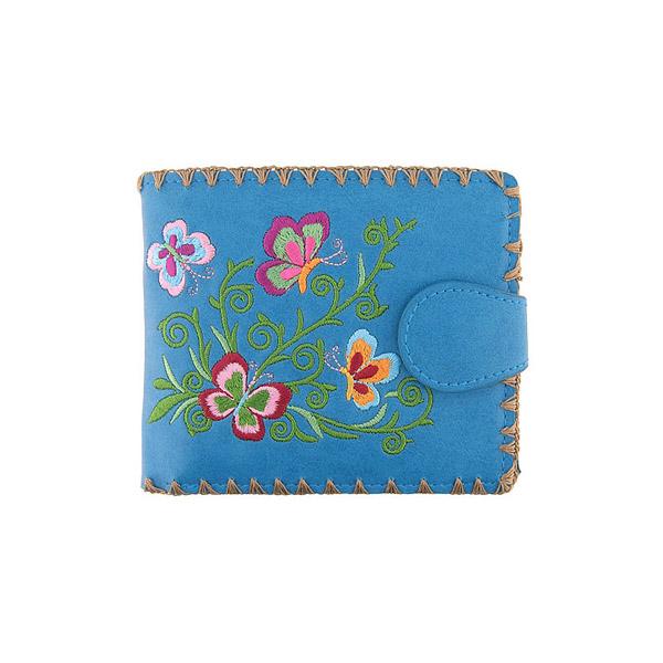 Lavishy Embroidered Butterfly - Medium Flat Wallet Blue 3272129.1