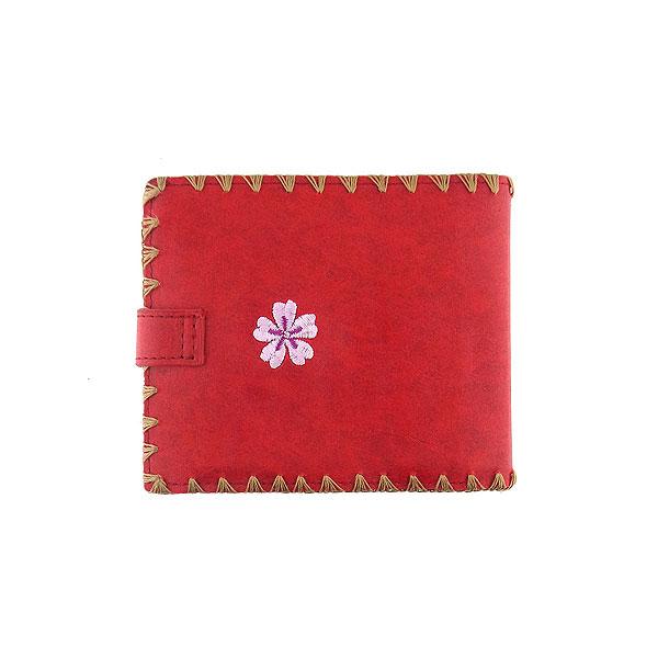 Lavishy Embroidered Cherry Blossom & Butterfly - Medium Vegan Wallet    