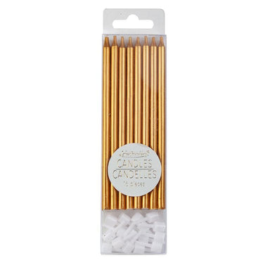 Tall Birthday Candles - 16 Piece Metallic Copper    