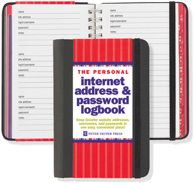Personal Internet Address & Password Logbook    