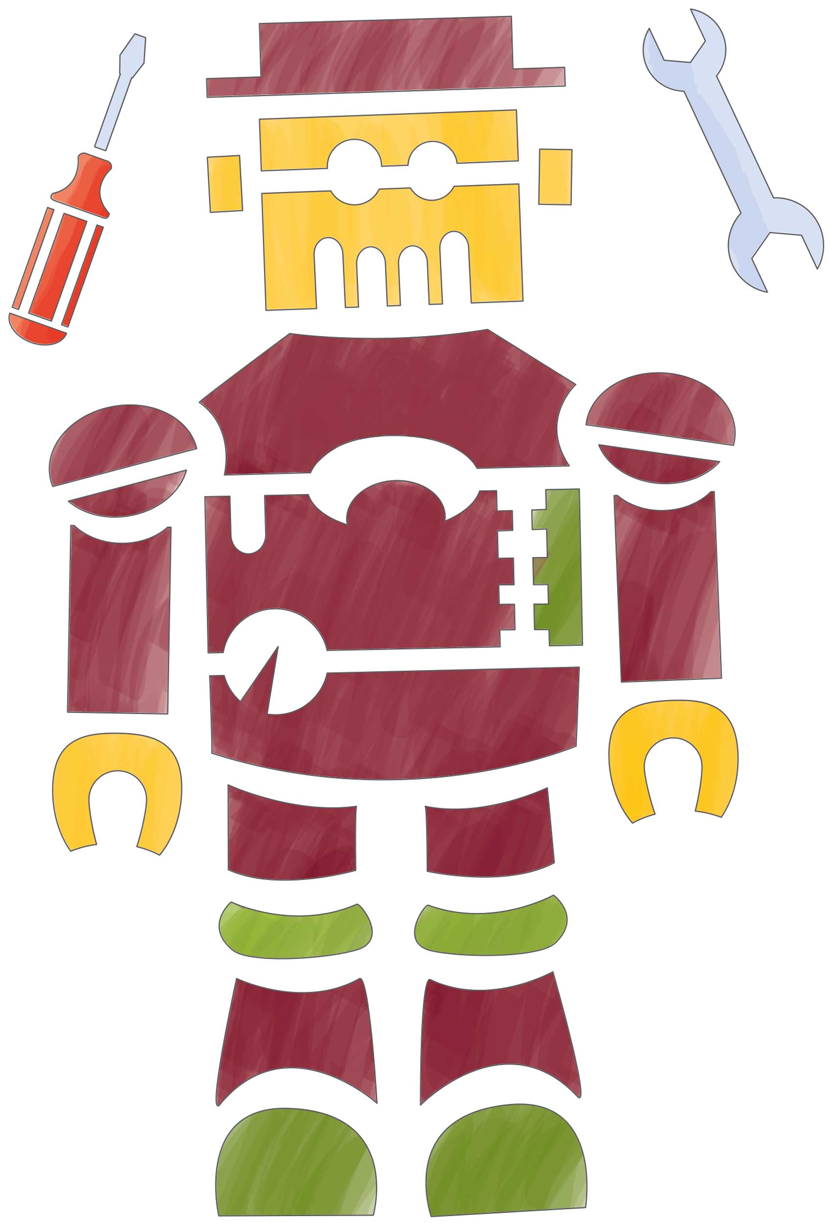 Robot Stencils - Art Activity Kit    