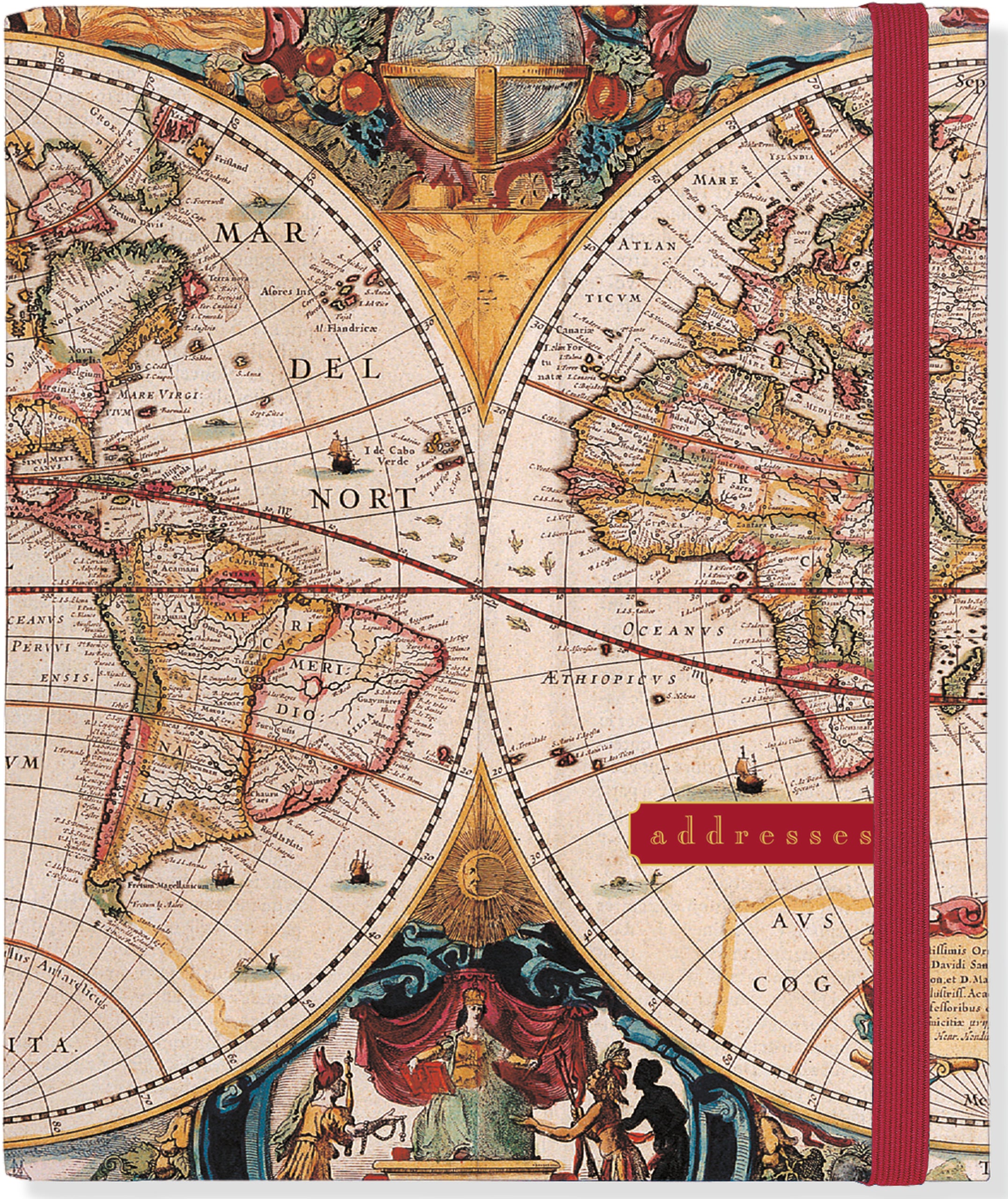 Old World Map - Large Address Book    