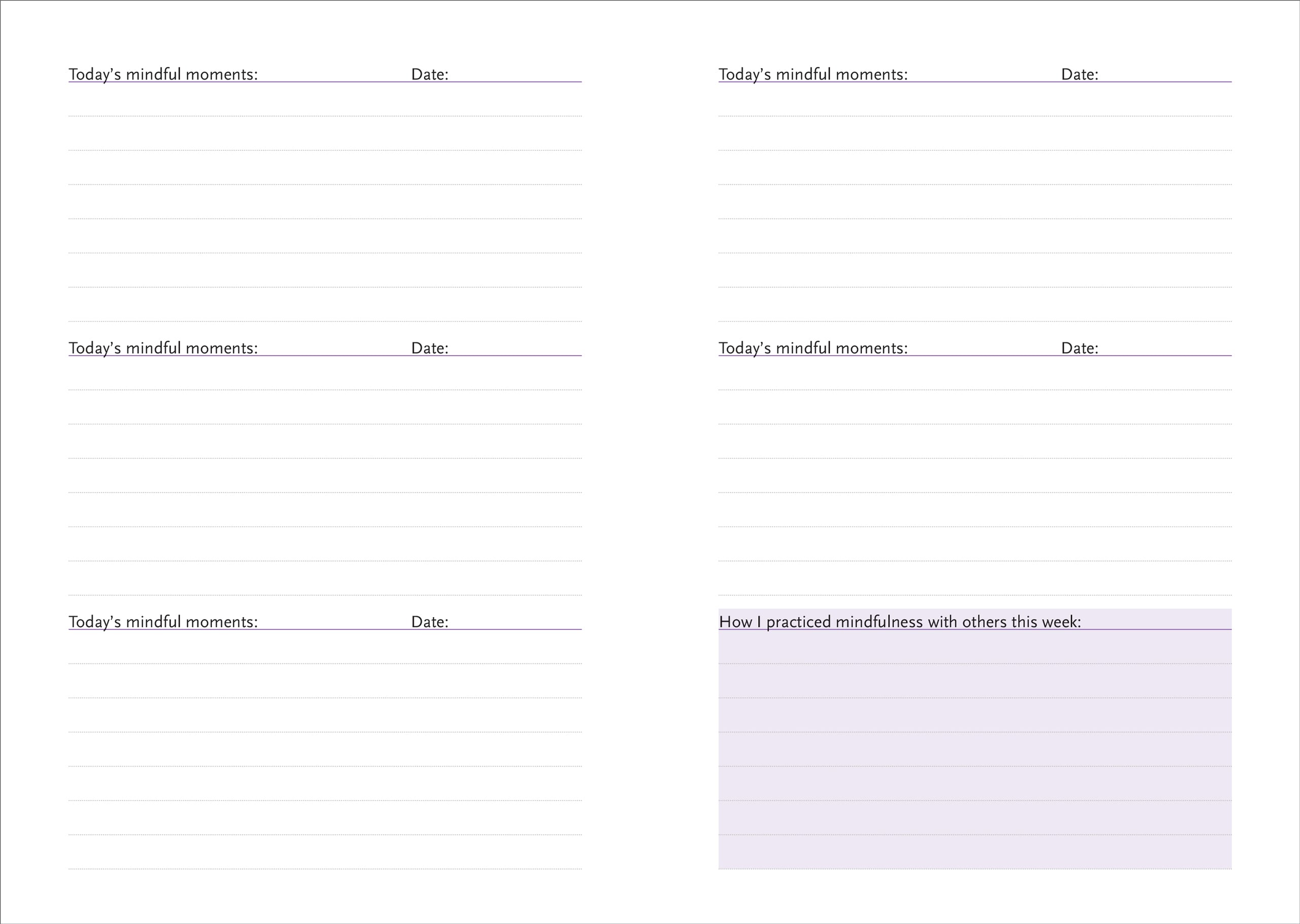 A Daily Dose of Mindfulness Daily Journal    