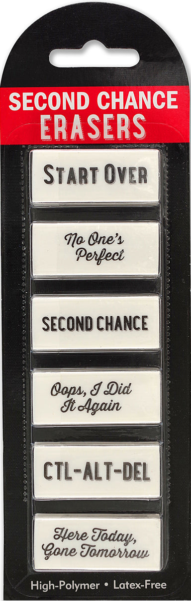 Set Of 6 Second Chance Erasers    