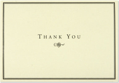 Boxed Thank You Notes - Black and Cream    