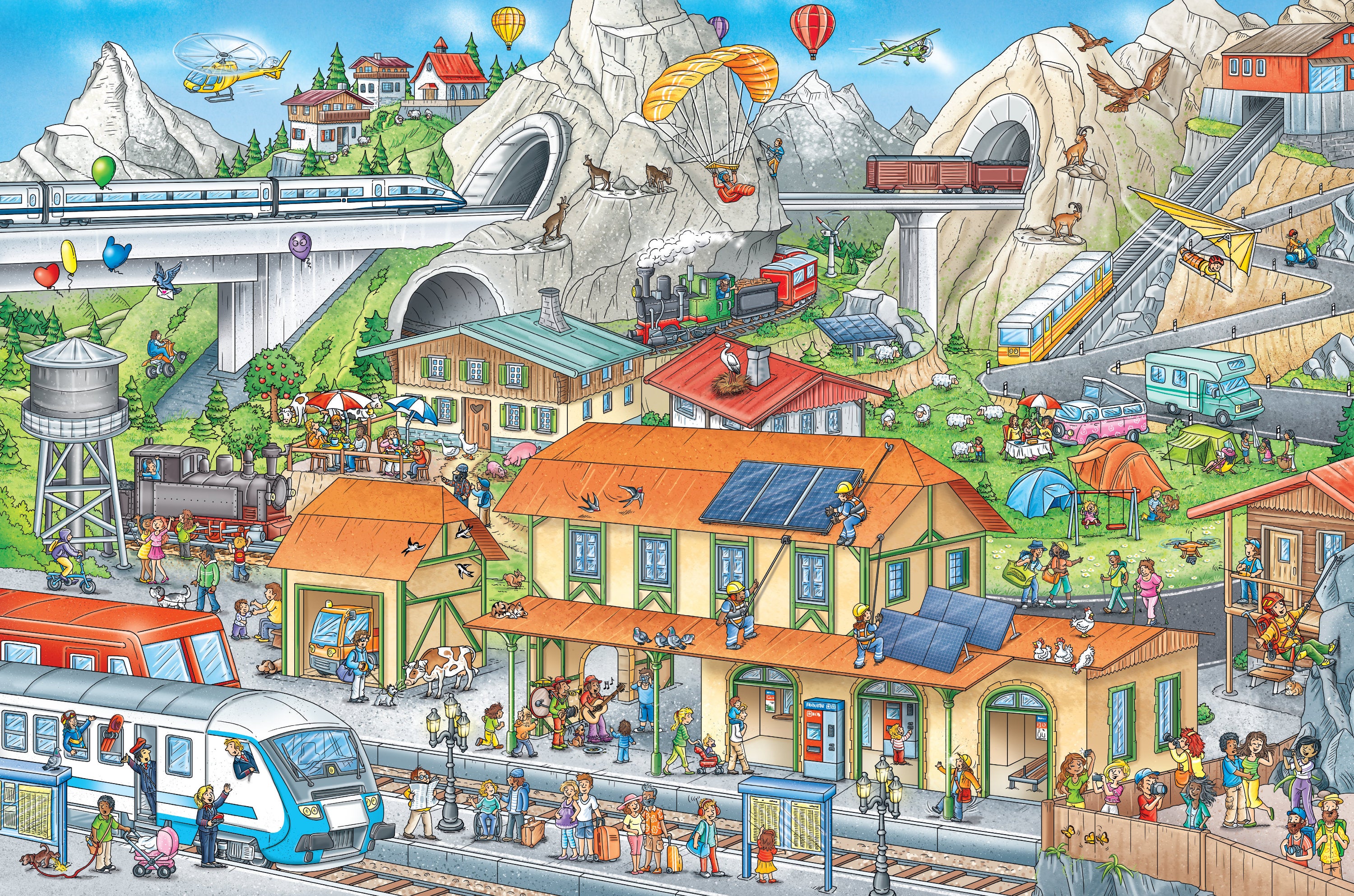My Big Wimmelbook - All Aboard Trains    