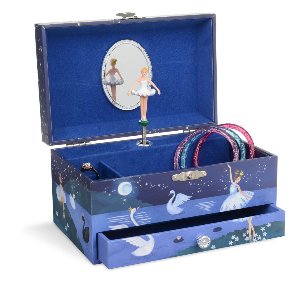 Swan Lake Musical Single Drawer Jewelry Box    
