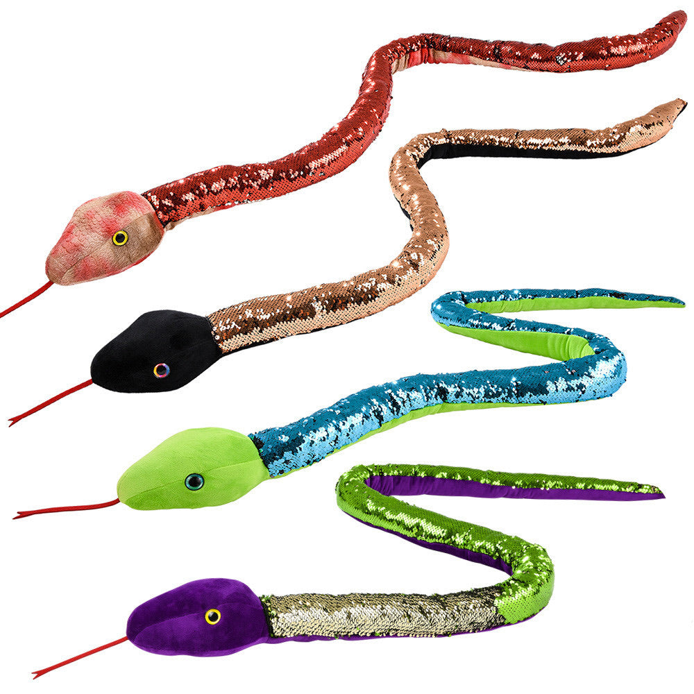 Earth Tone 67 Inch Sequin Snakes - Red, Green, Purple or Black    
