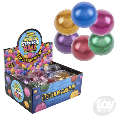 Squish and Stretch Glitter Ball (Single) - Random Color