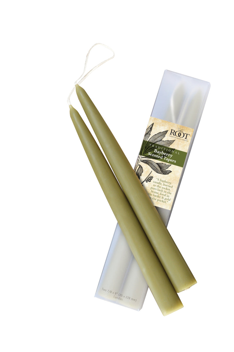 Traditional Bayberry Scented Taper Candles - Set of 2    