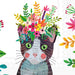 Floral Cat - Cocktail Napkins    