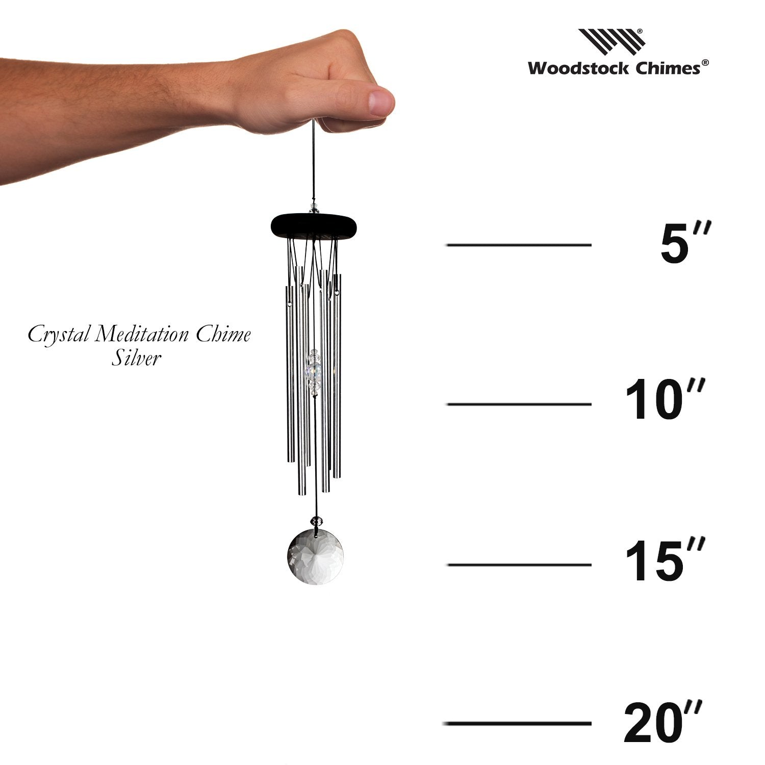 Crystal Meditation Chime - Silver    