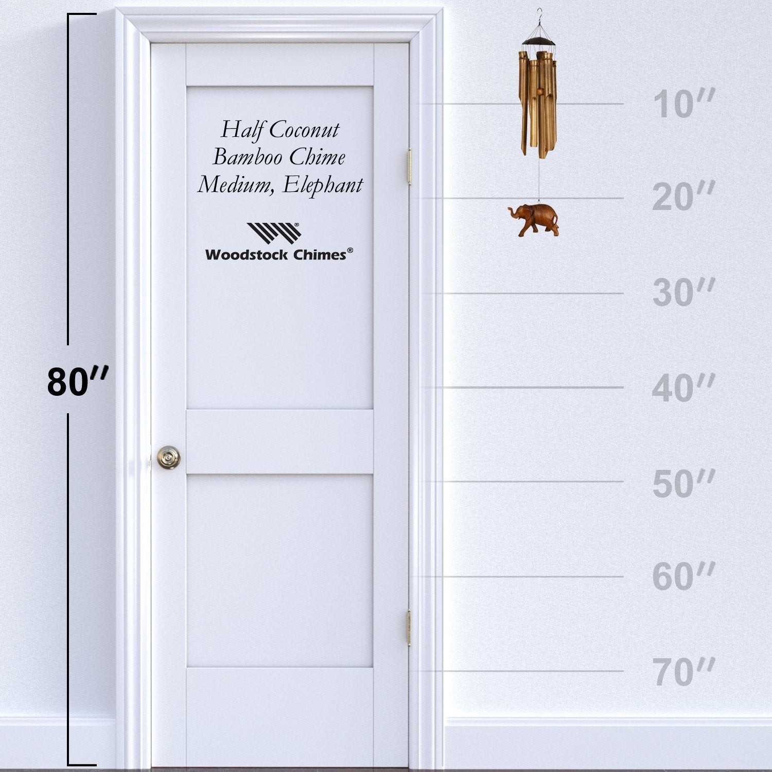 Half Coconut Bamboo Elephant Chime    