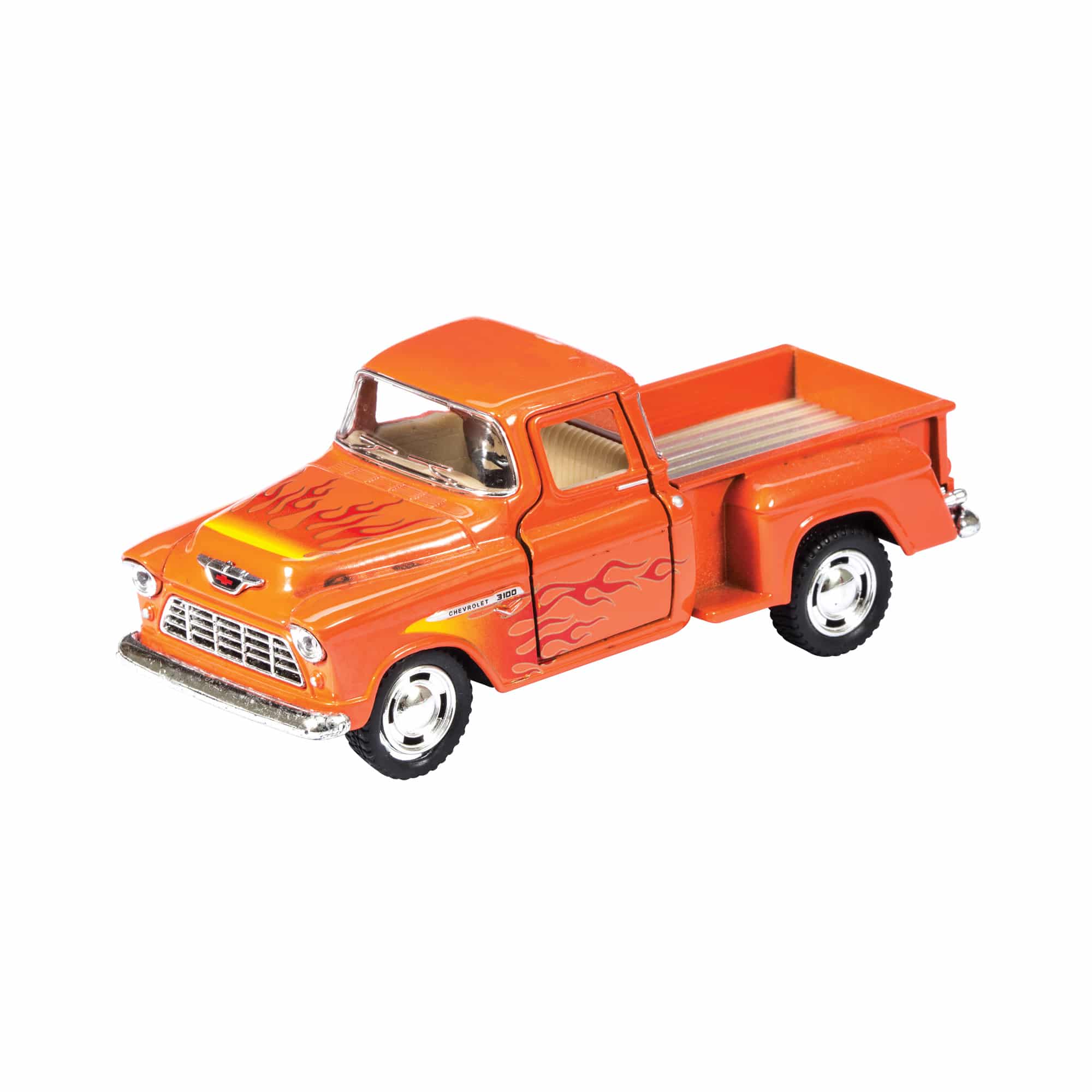 Diecast 1955 Chevy Pick Up Truck With Flames (Single) - Various Colors