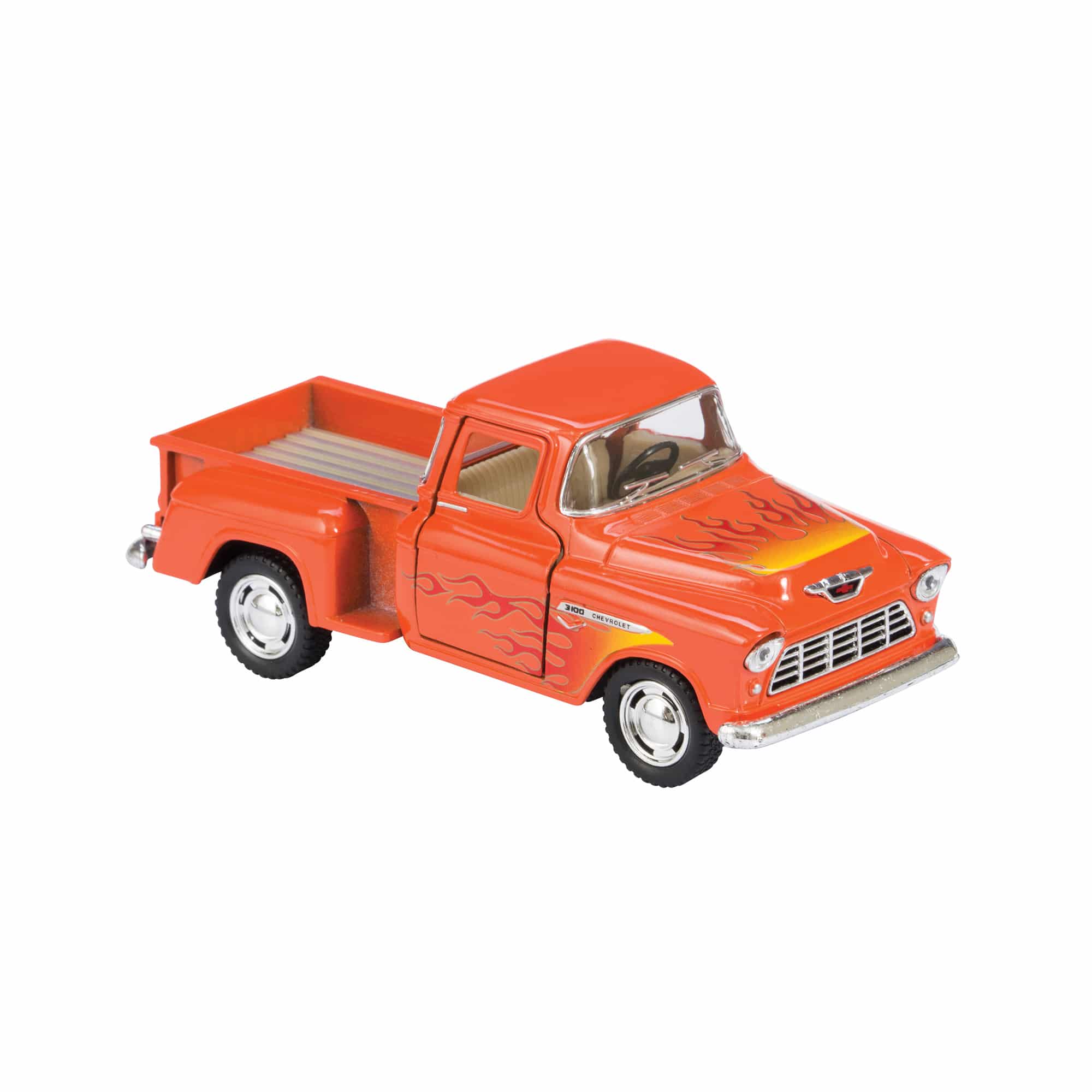 Diecast 1955 Chevy Pick Up Truck With Flames (Single) - Various Colors