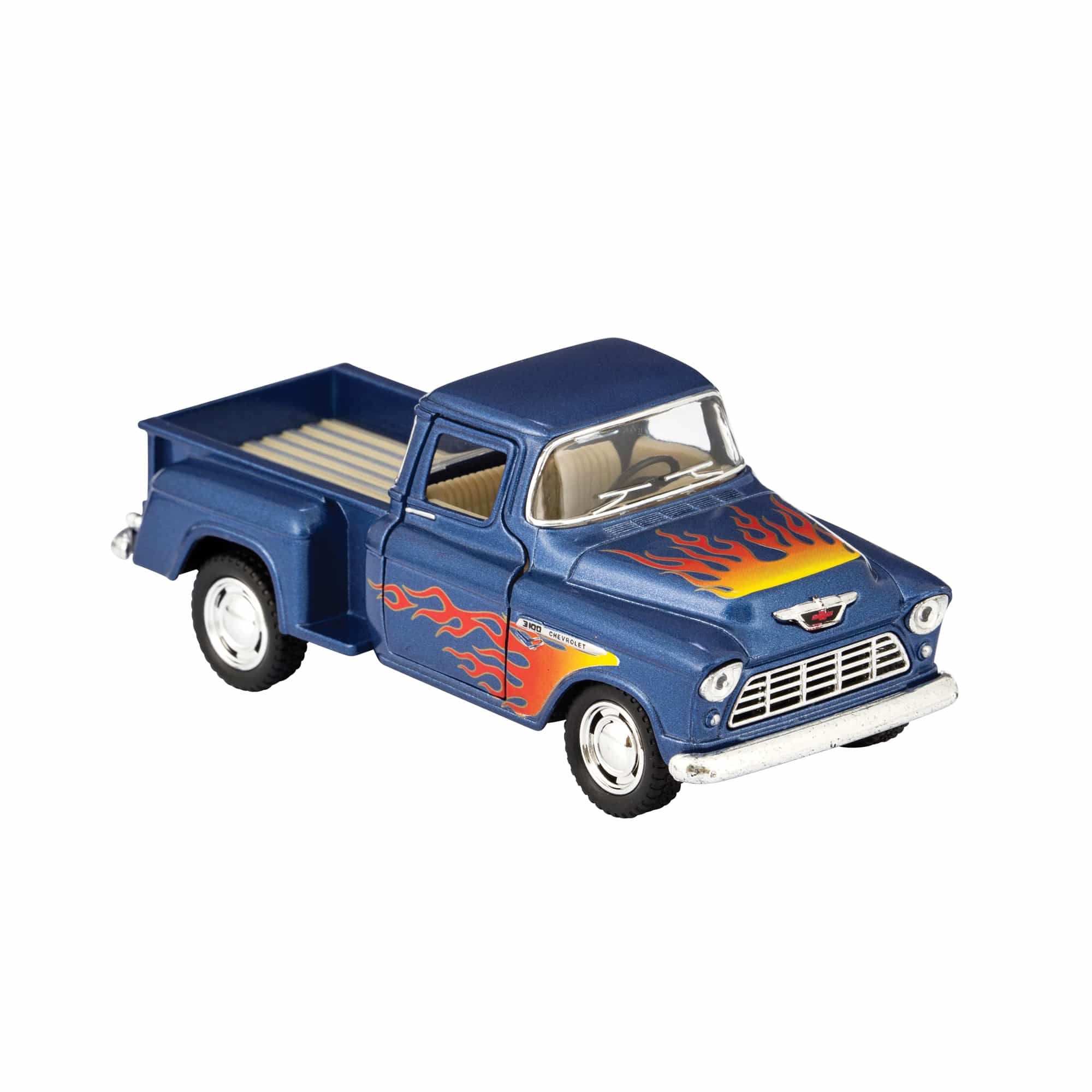 Diecast 1955 Chevy Pick Up Truck With Flames (Single) - Various Colors