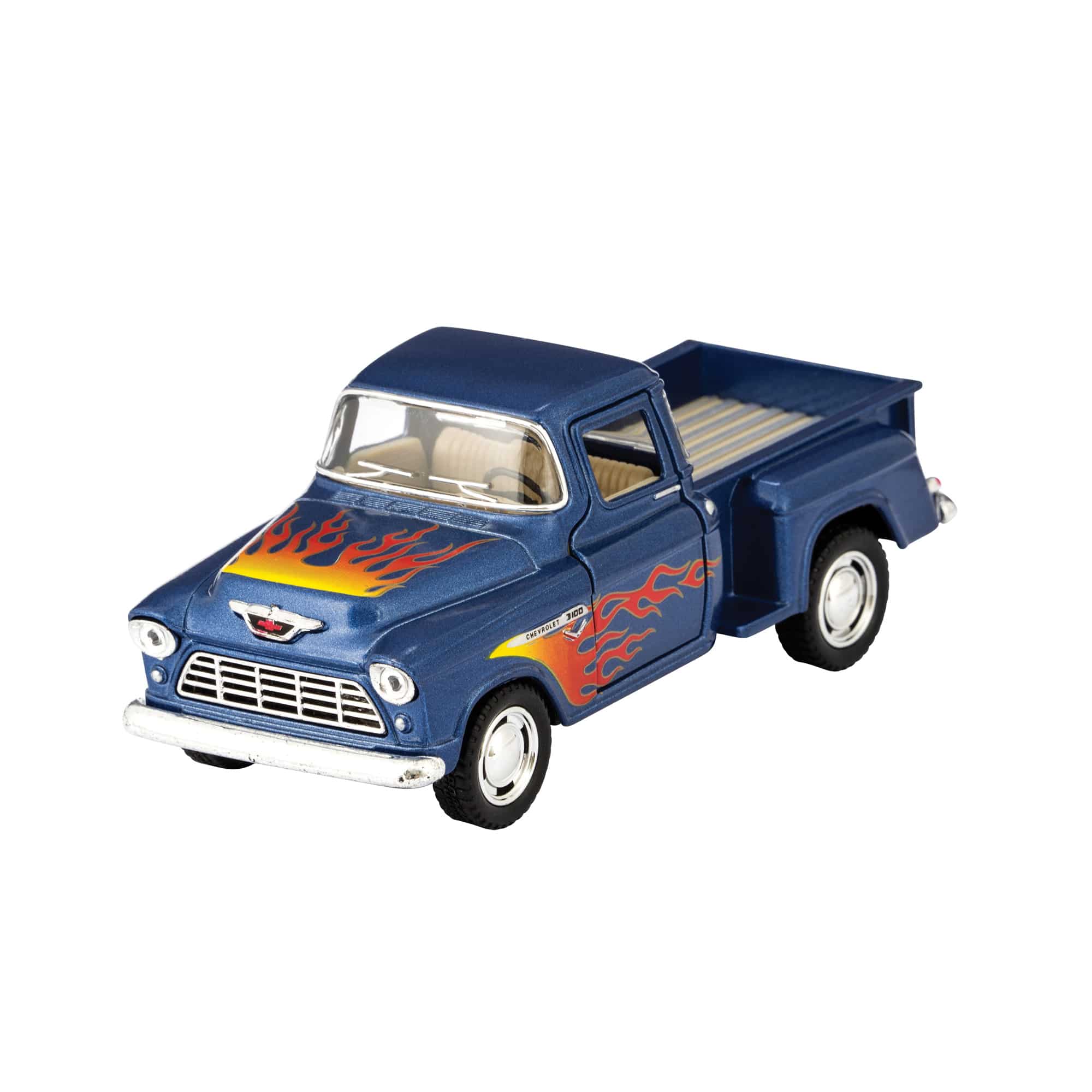 Diecast 1955 Chevy Pick Up Truck With Flames (Single) - Various Colors