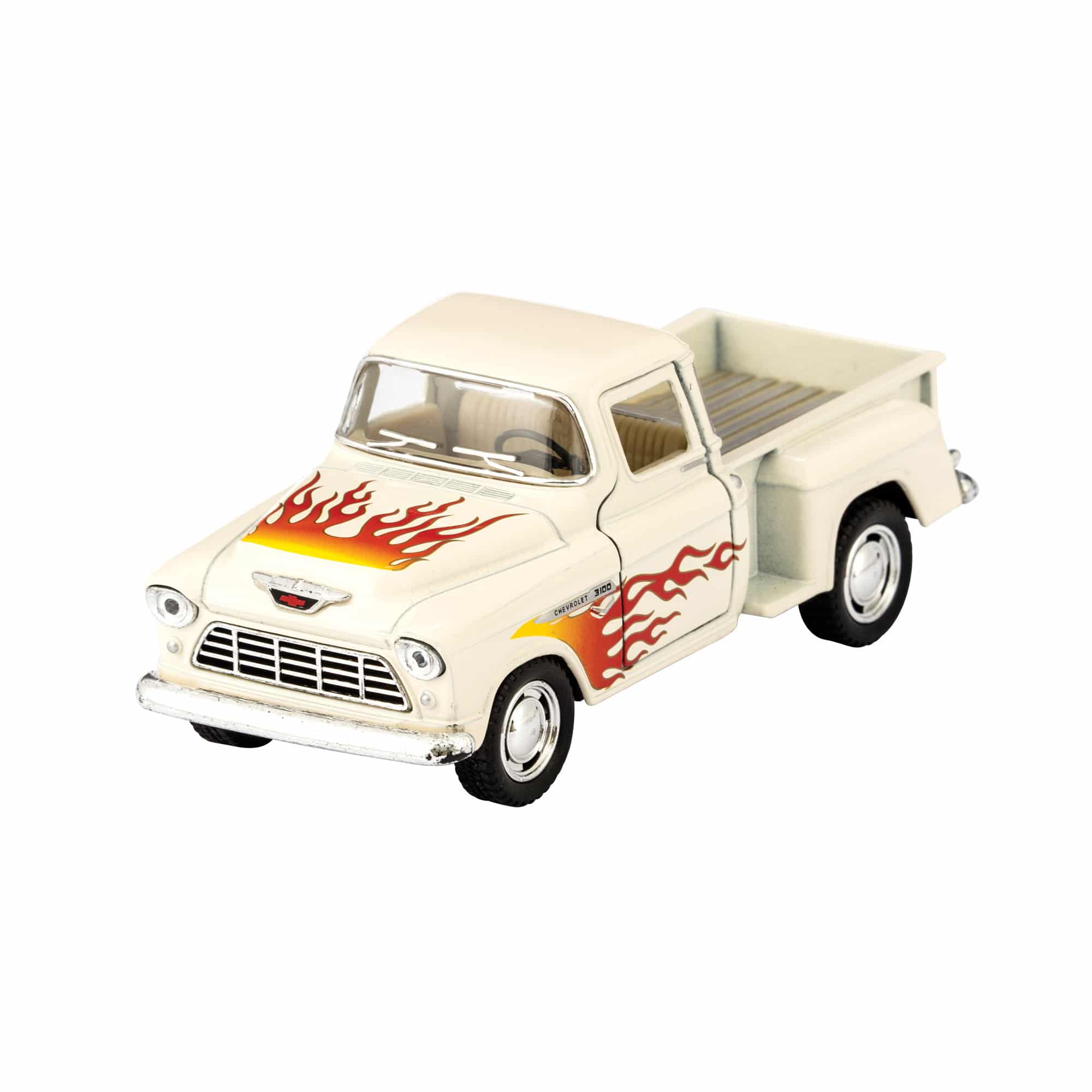 Diecast 1955 Chevy Pick Up Truck With Flames (Single) - Various Colors