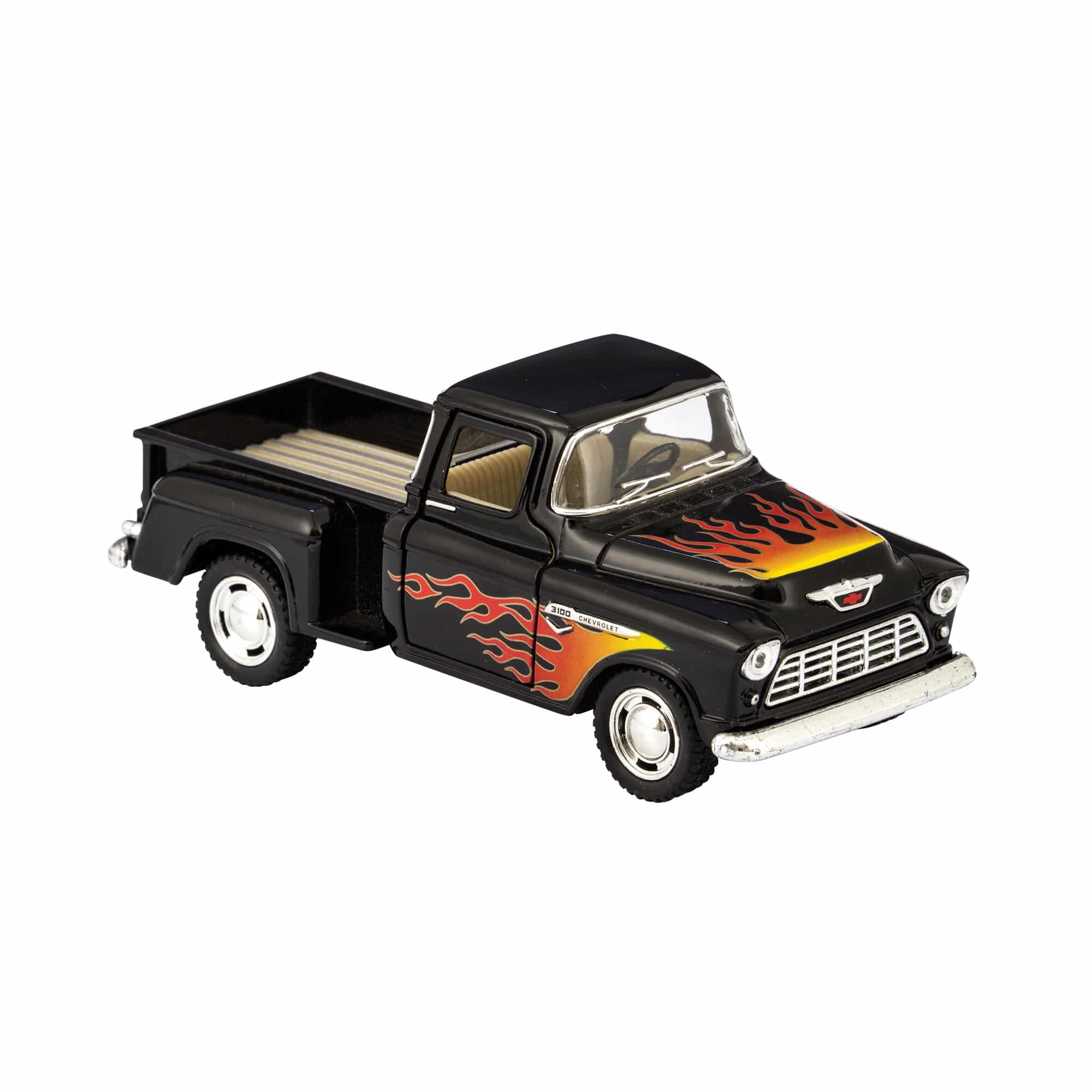 Diecast 1955 Chevy Pick Up Truck With Flames (Single) - Various Colors