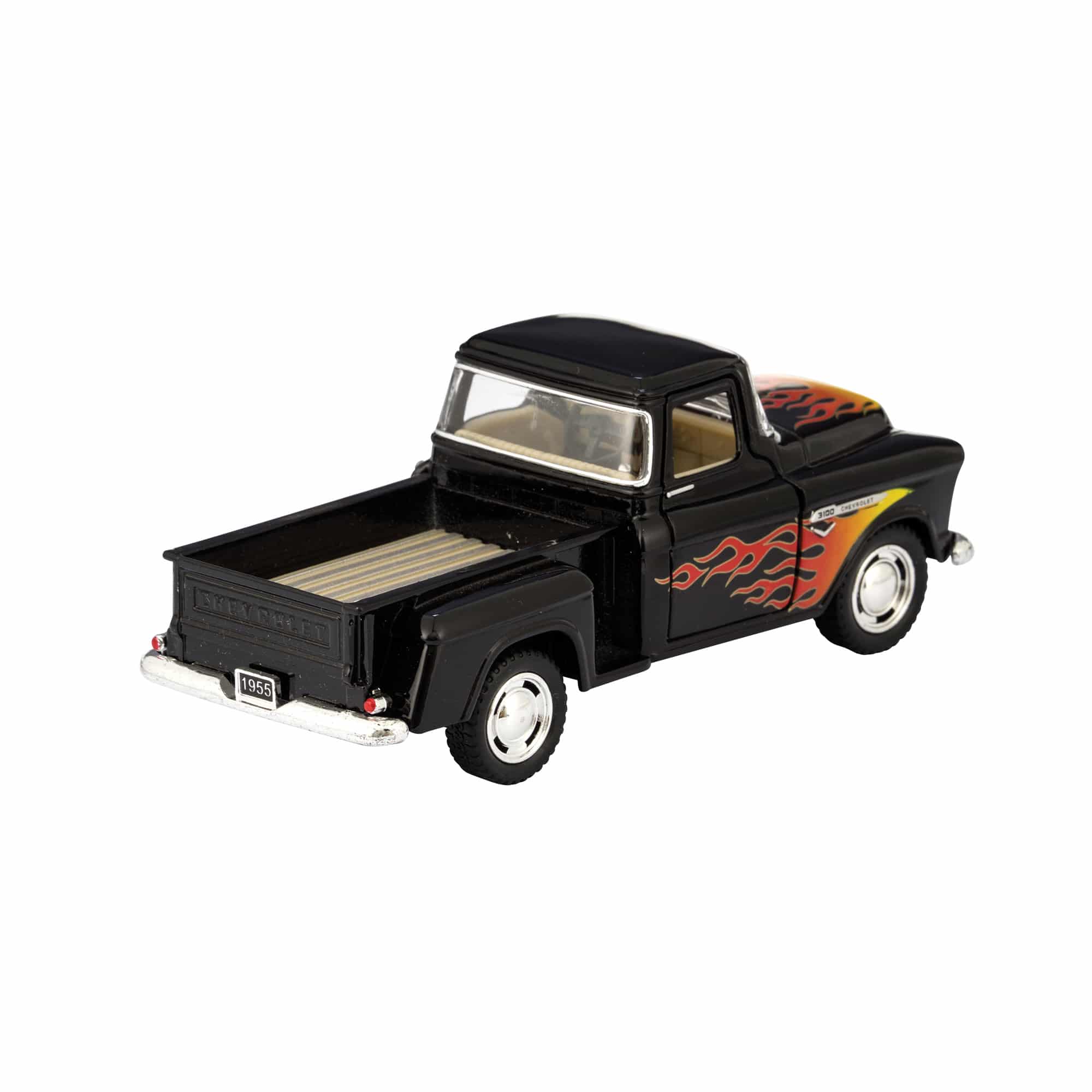 Diecast 1955 Chevy Pick Up Truck With Flames (Single) - Various Colors