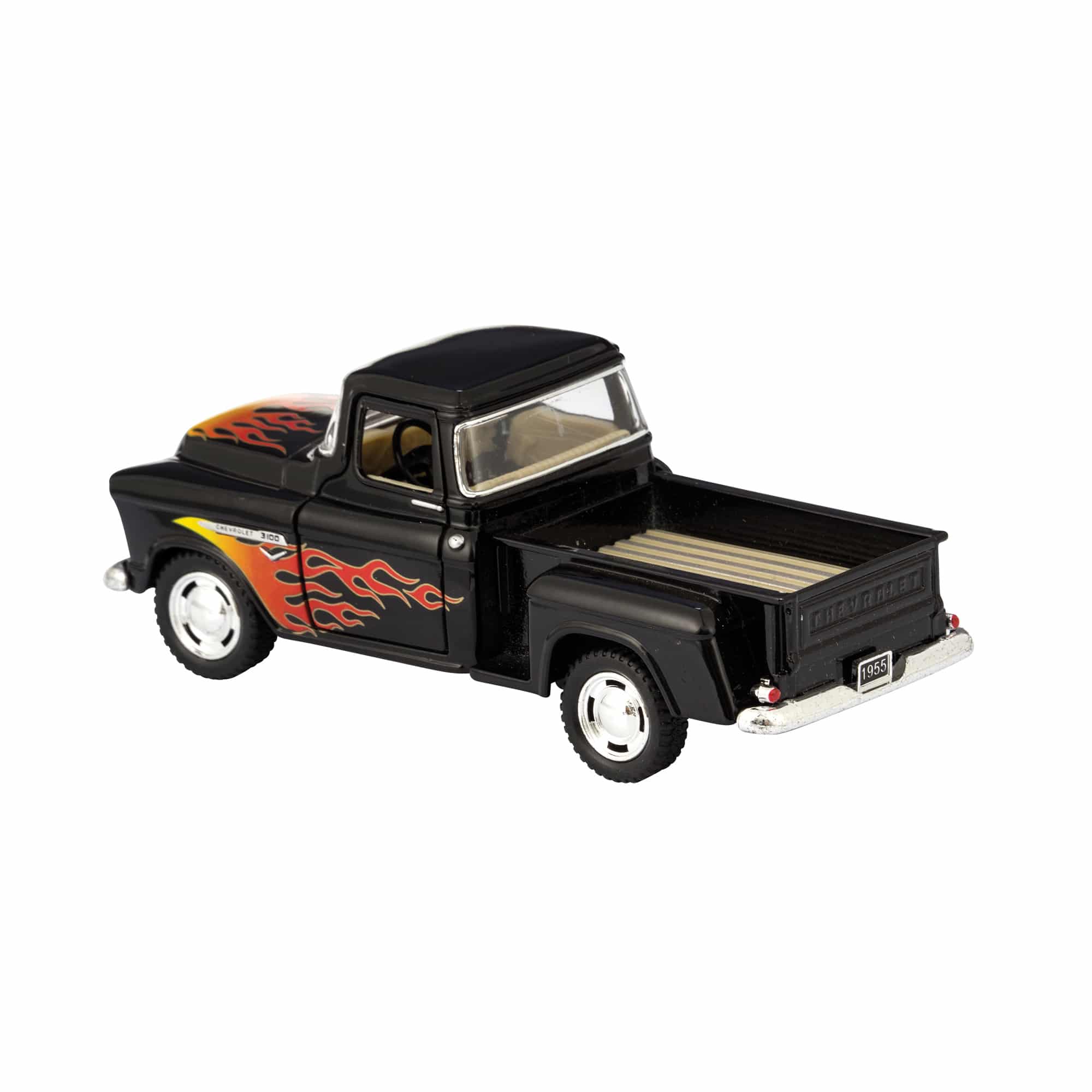 Diecast 1955 Chevy Pick Up Truck With Flames (Single) - Various Colors