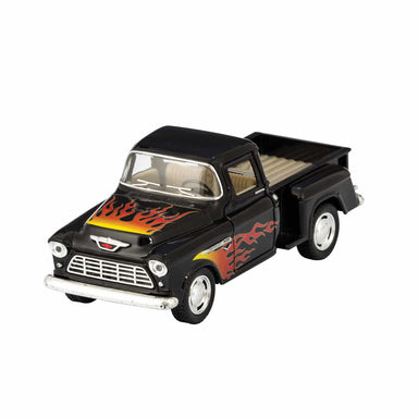 Diecast 1955 Chevy Pick Up Truck With Flames (Single) - Various Colors