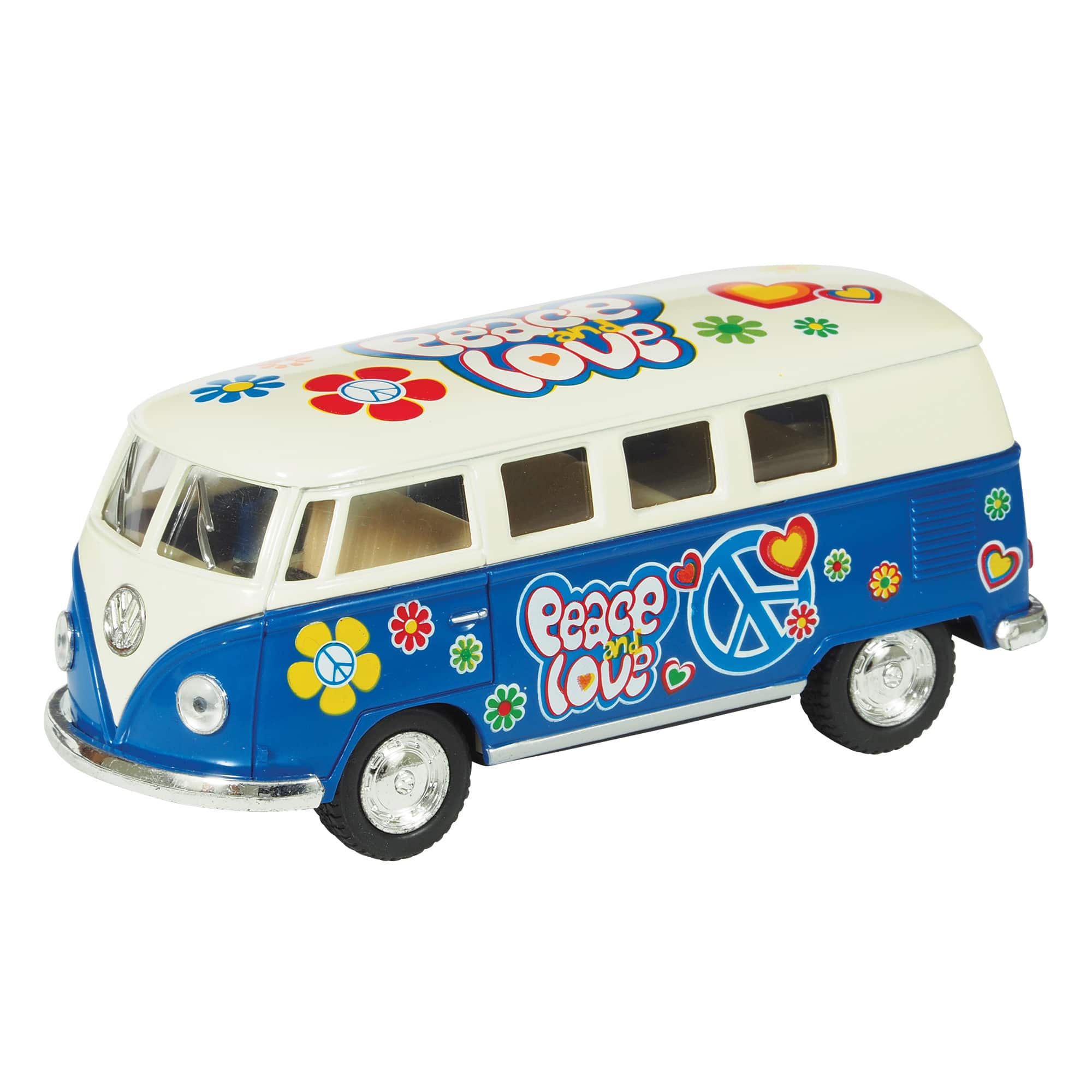 Diecast '62 VW Classic Peace & Love Bus (Single) - Random Color
