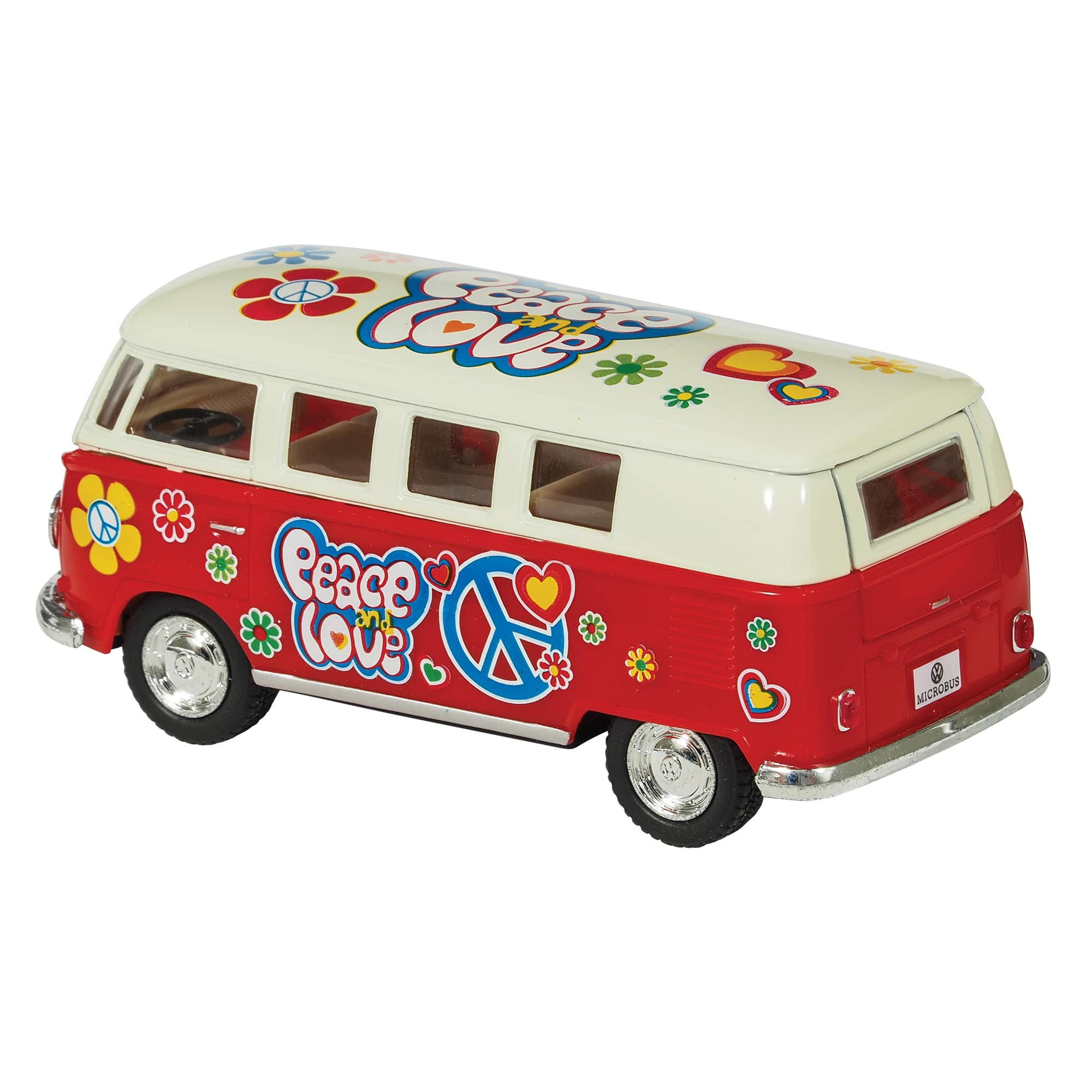 Diecast '62 VW Classic Peace & Love Bus (Single) - Random Color