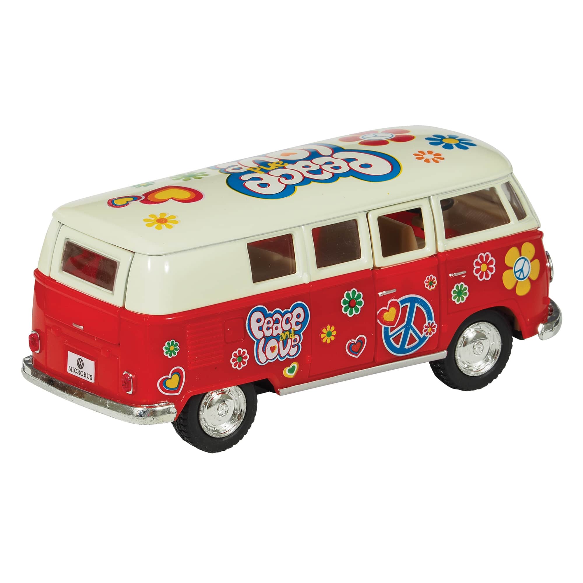 Diecast '62 VW Classic Peace & Love Bus (Single) - Random Color