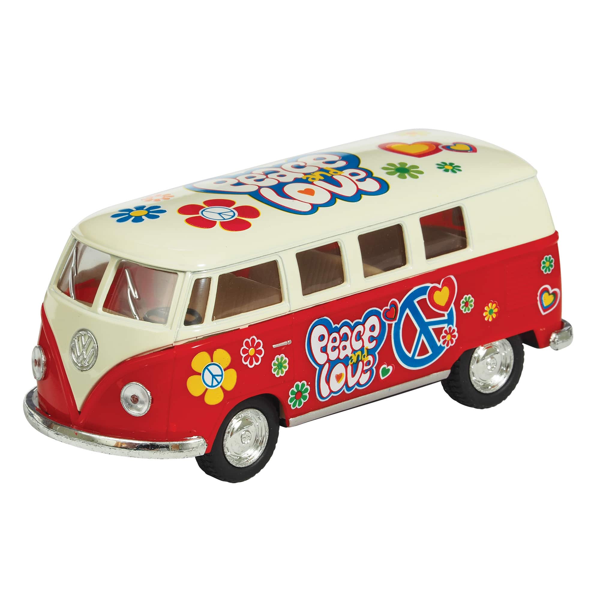 Diecast '62 VW Classic Peace & Love Bus (Single) - Random Color