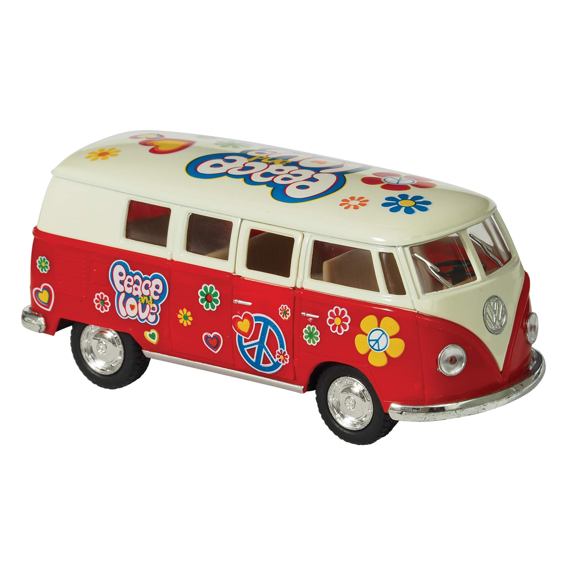Diecast '62 VW Classic Peace & Love Bus (Single) - Random Color