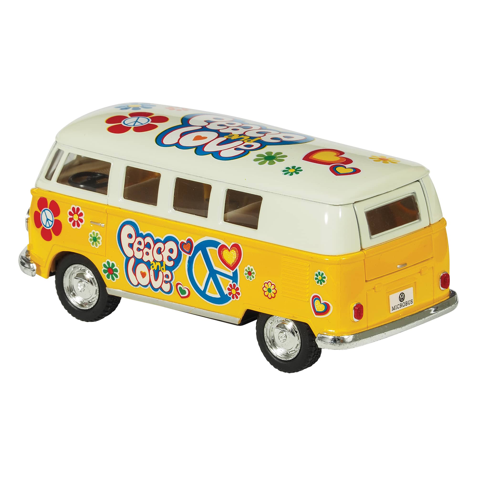 Diecast '62 VW Classic Peace & Love Bus (Single) - Random Color
